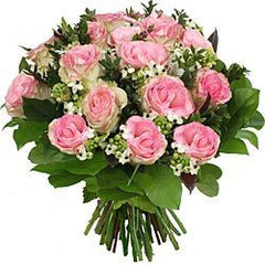 十二枝粉紅玫瑰花束